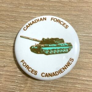 Vintage Canadian Forces - Tank Graphic Button Pin